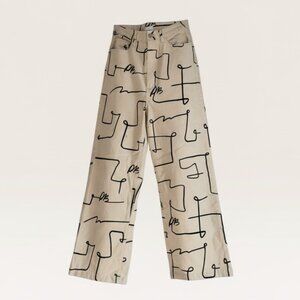 WeWoreWhat Streetwear Scribble Straight Leg Pants